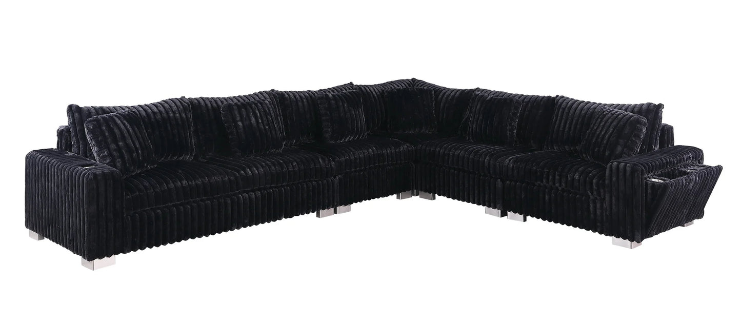 S329 Snuggle Station Black Oversized Sectional