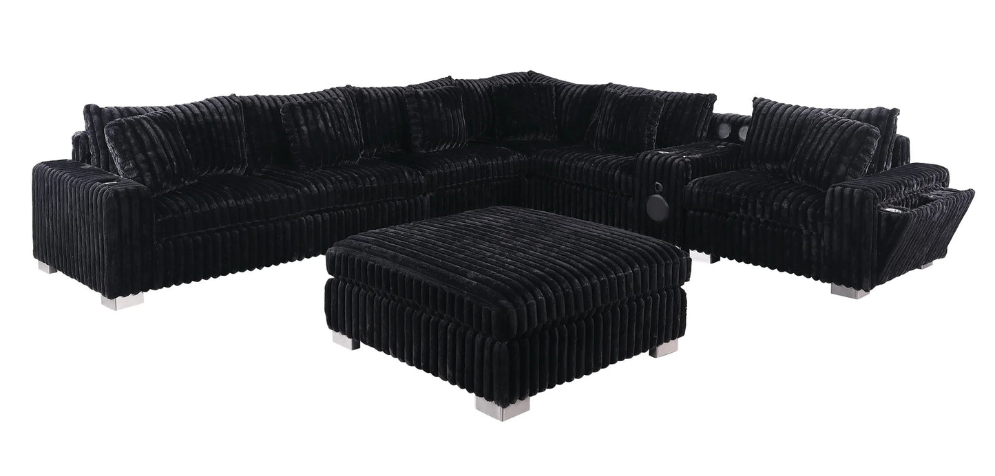 S329 Snuggle Station Black Oversized Sectional