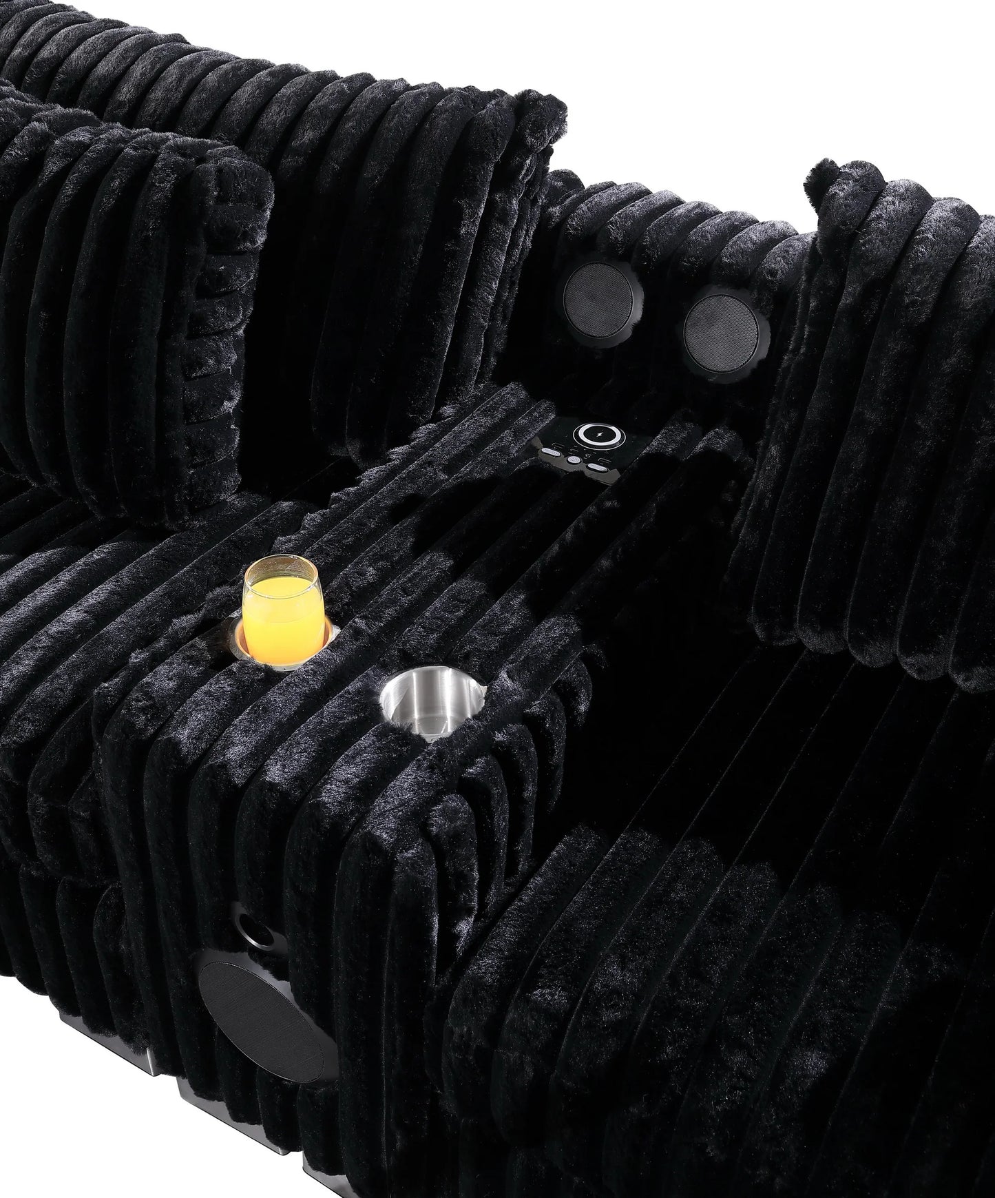 S329 Snuggle Station Black Oversized Sectional