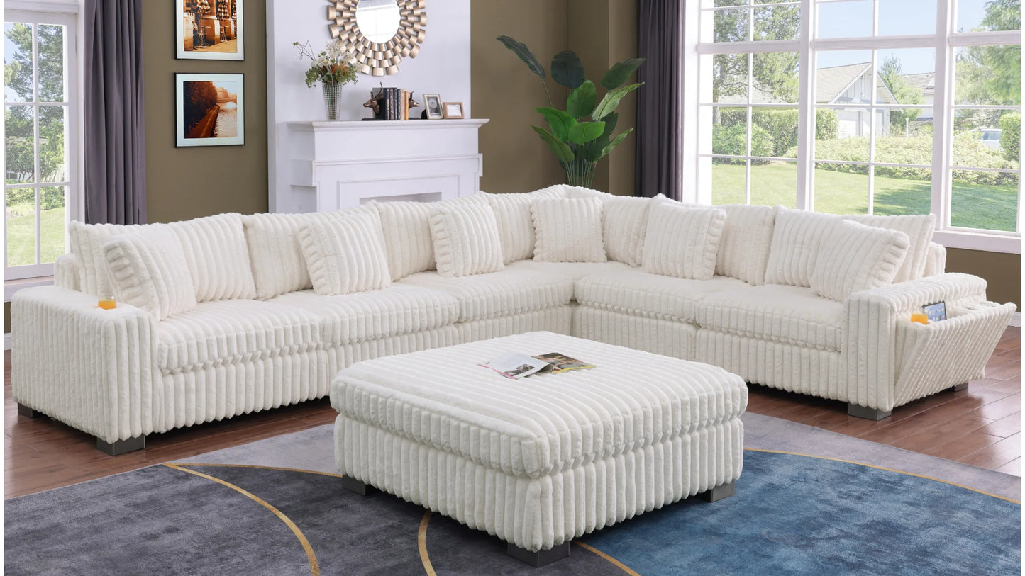 S329 Snuggle Station Cream Oversized Sectional