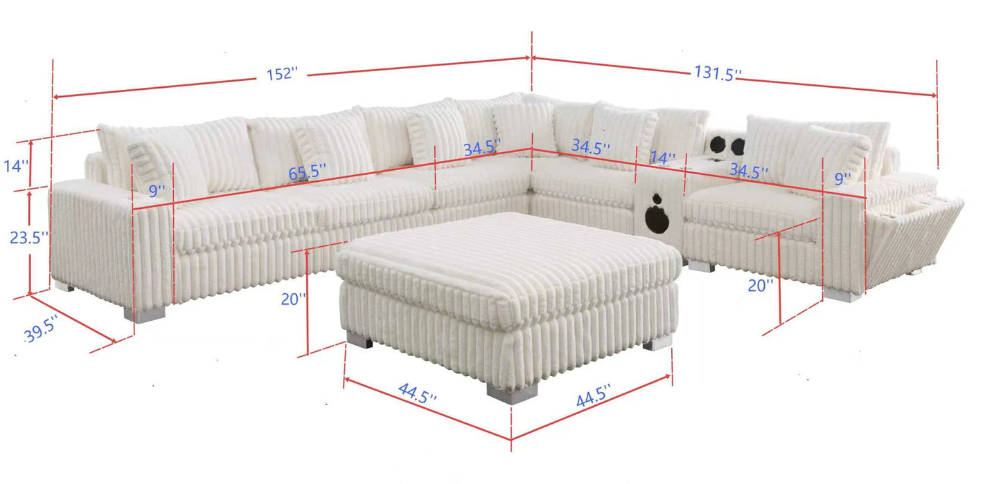 S329 Snuggle Station Cream Oversized Sectional