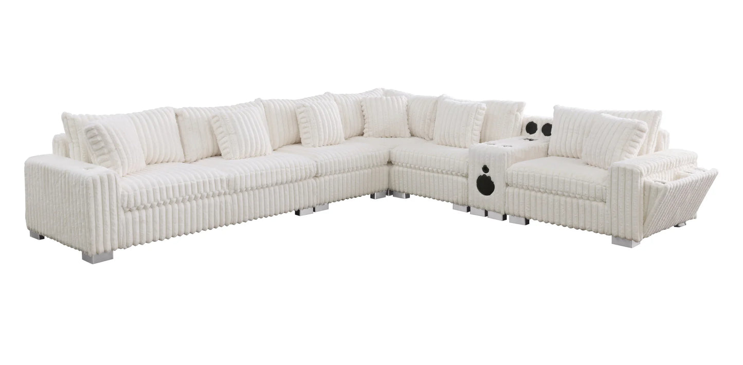 S329 Snuggle Station Cream Oversized Sectional