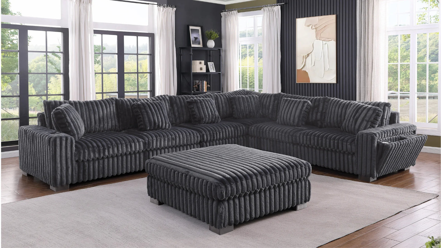 S329 Snuggle Station Grey Oversized Sectional