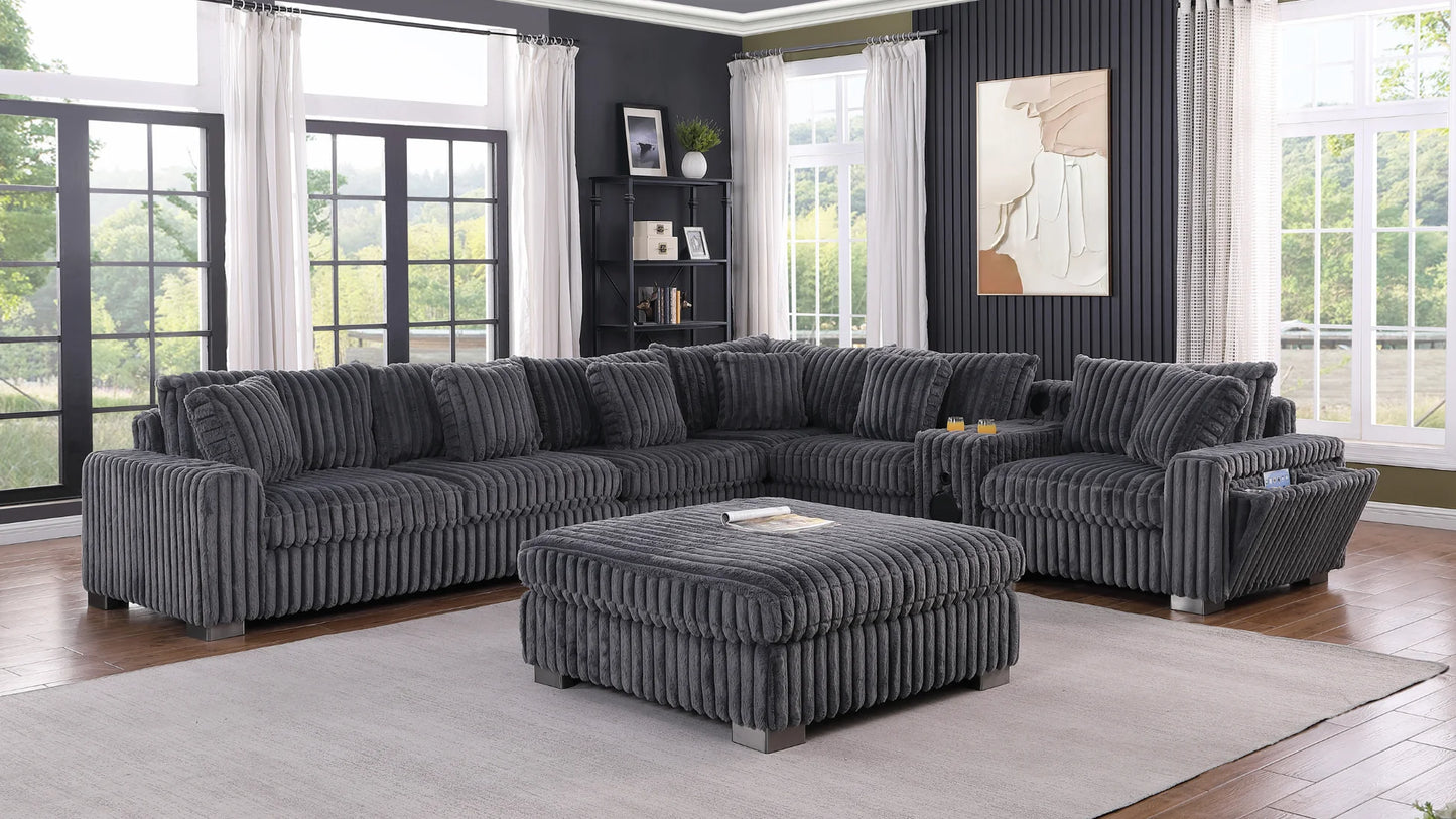 S329 Snuggle Station Grey Oversized Sectional