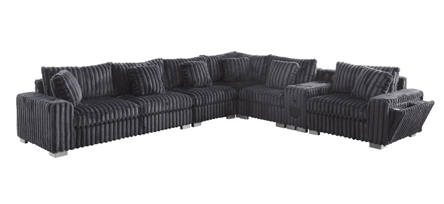 S329 Snuggle Station Grey Oversized Sectional