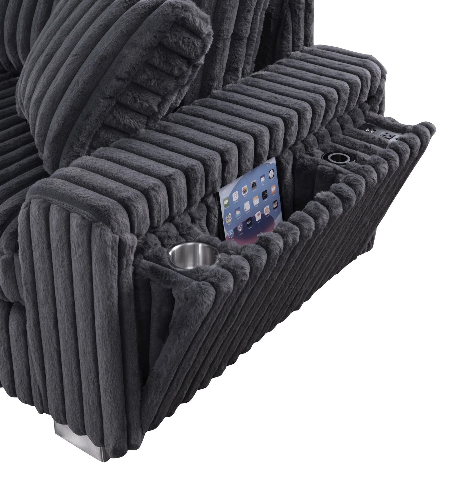 S329 Snuggle Station Grey Oversized Sectional