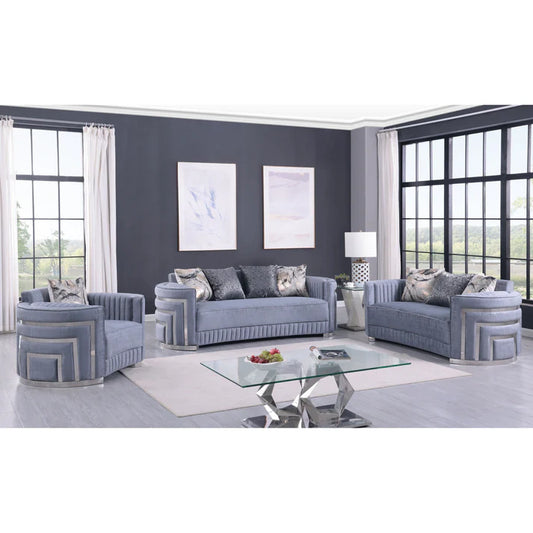 S3300 Minerva Grey Sofa Loveseat & Chair