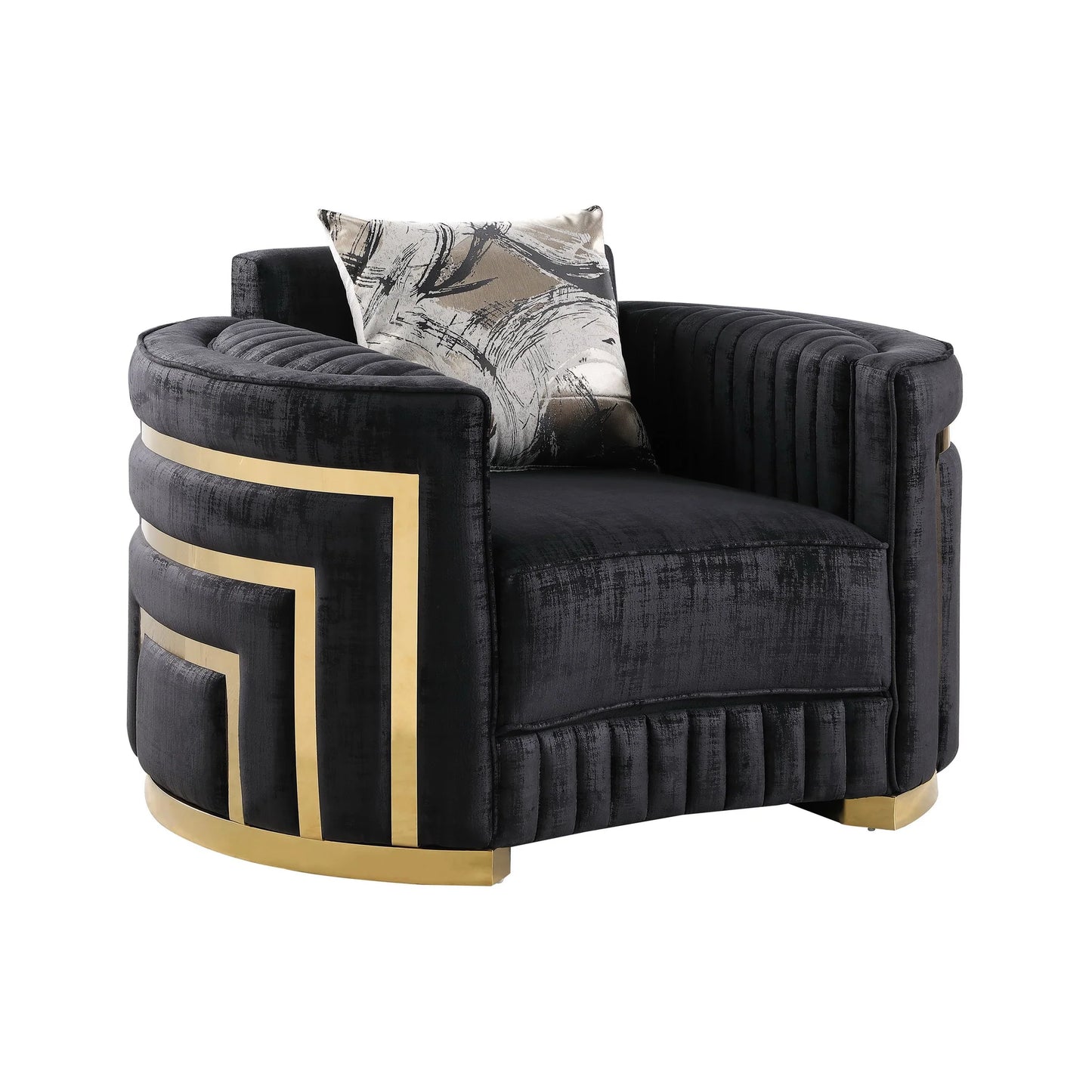 S3300 Minerva Black Sofa Loveseat & Chair