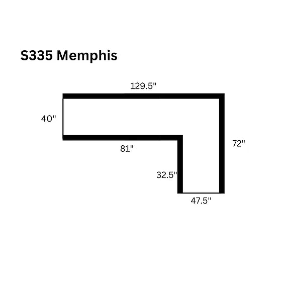 S335 Memphis Black Sectional