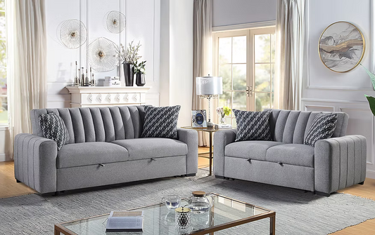 S351 Zaira Grey Sofa & Loveseat Set