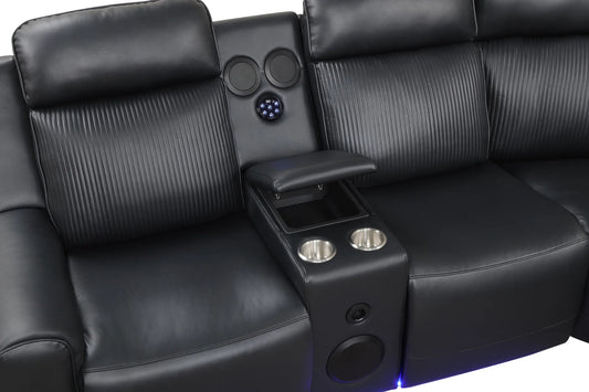 S3550 Galaxy Power Black Sectional
