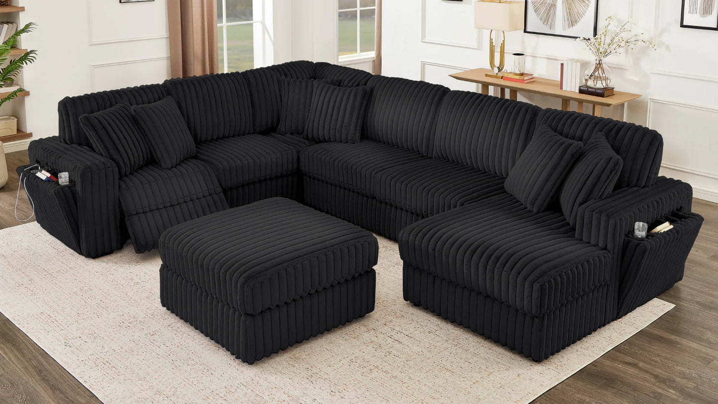 S3663 Rana Black Oversized Sectional