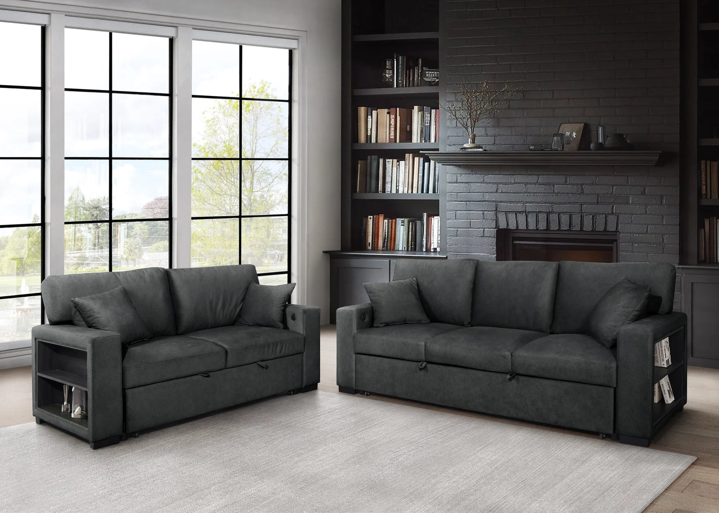 S3690 Bexley Black Sofa & Loveseat