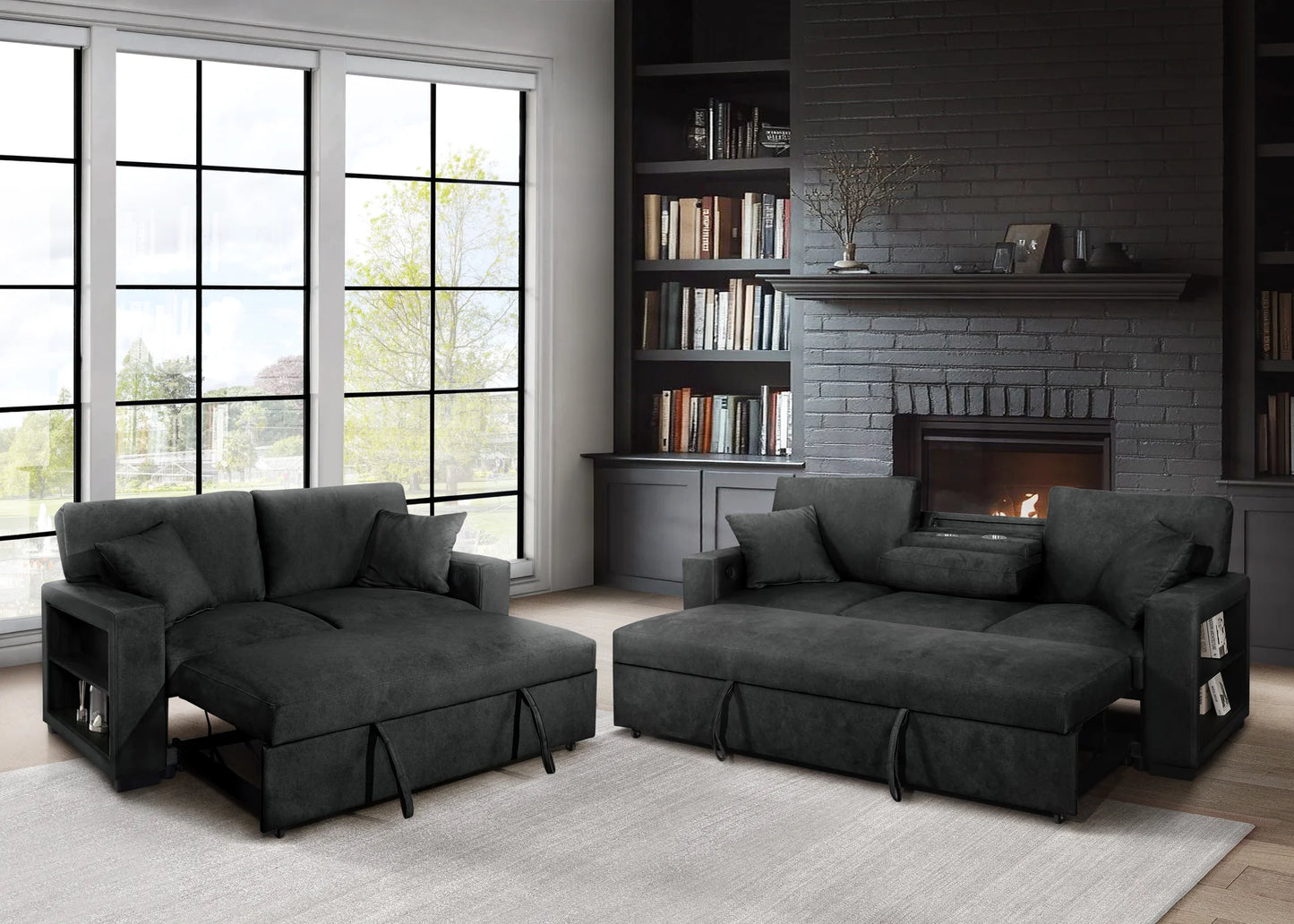 S3690 Bexley Black Sofa & Loveseat