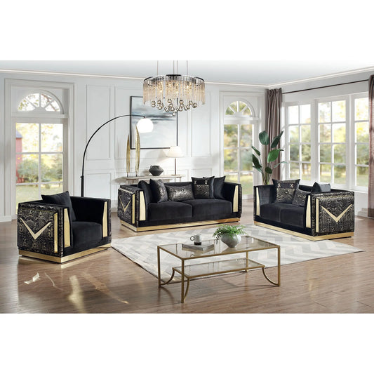 S4030 Monaco (Black) 2pcs & 3pcs Sofa & Loveseat