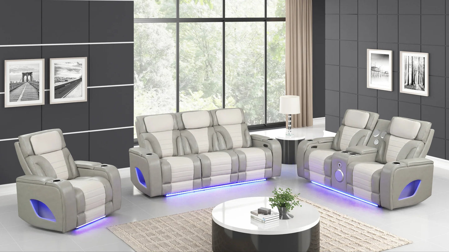 S4200 Robin Grey Reclining Sofa Set
