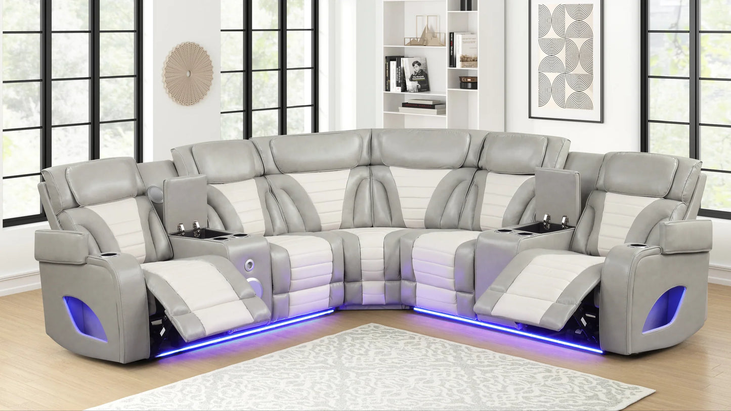 S4201 Robin Grey Reclining Sectional