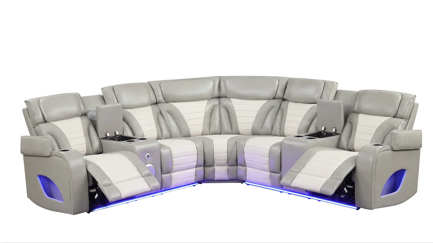 S4201 Robin Grey Reclining Sectional