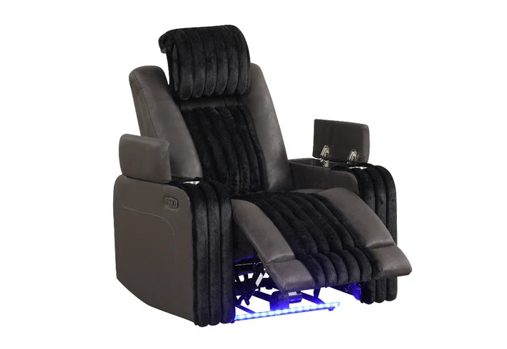 S4225 Lita Black Power Reclining Sofa Set