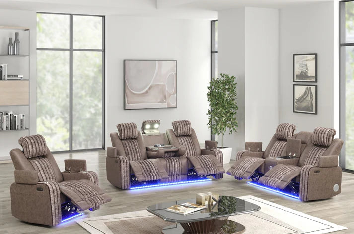 S4225 Lita Brown Power Reclining Sofa