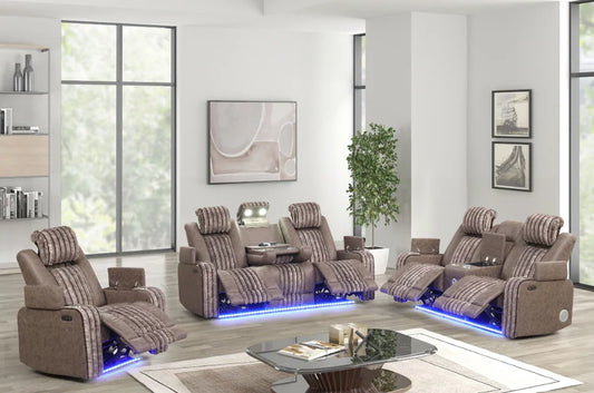S4225 Lita Brown Power Reclining Sofa