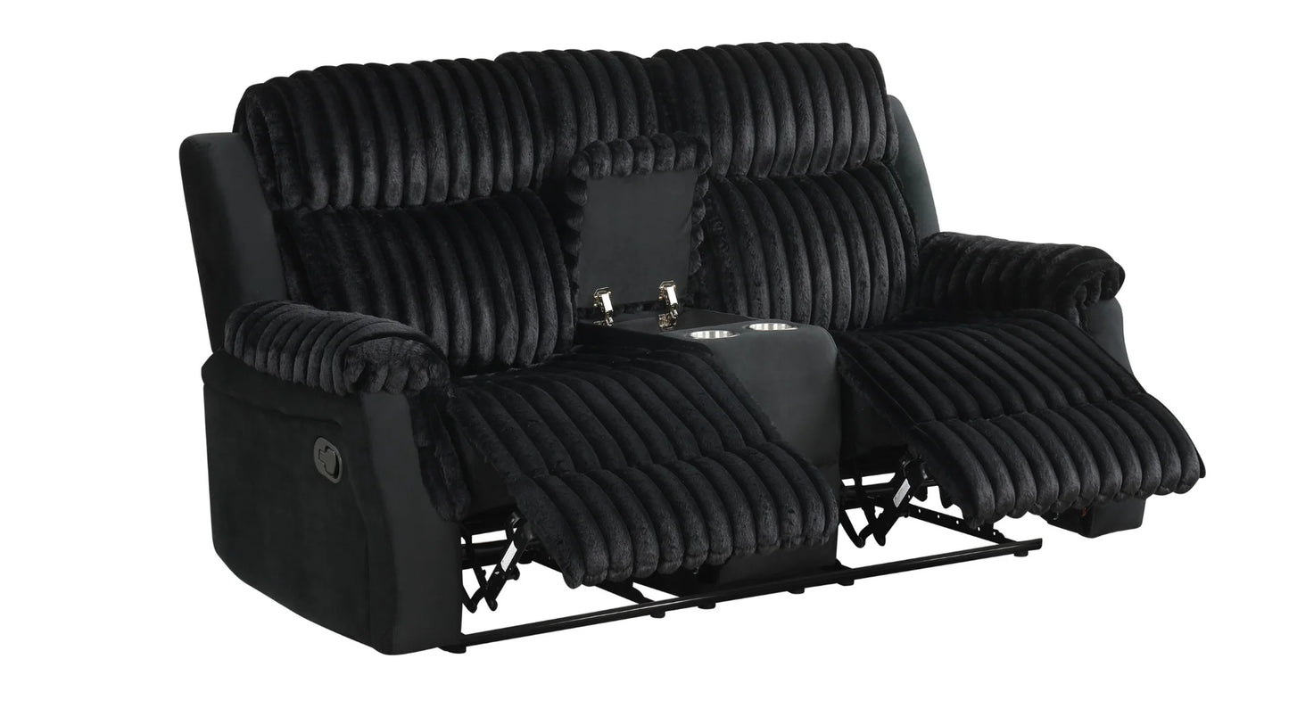 S4230 Willow Black Reclining Sofa Set