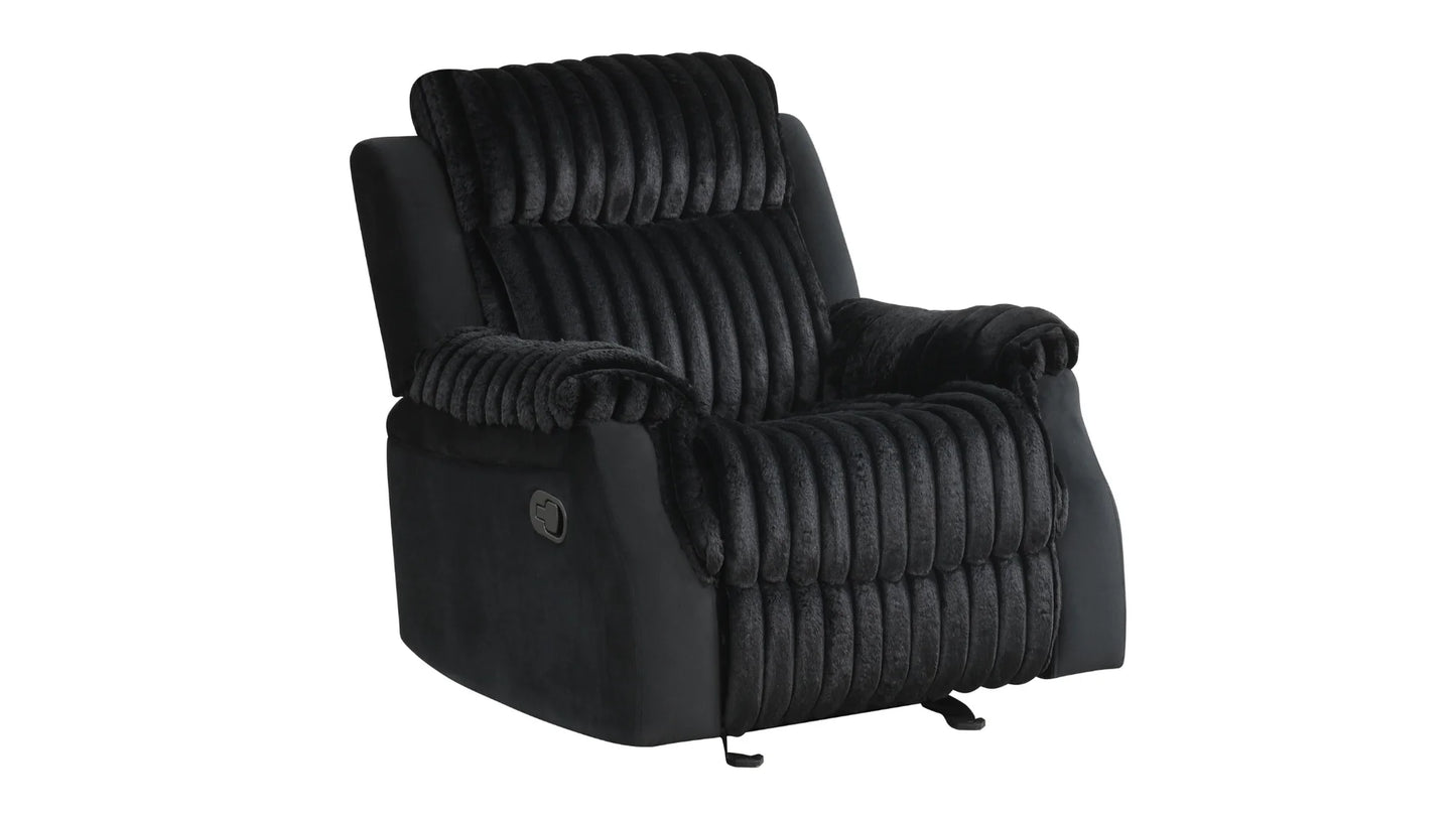 S4230 Willow Black Reclining Sofa Set
