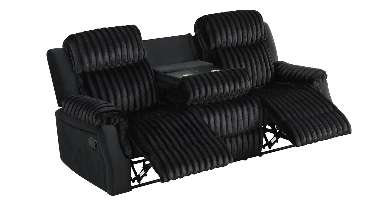 S4230 Willow Black Reclining Sofa Set