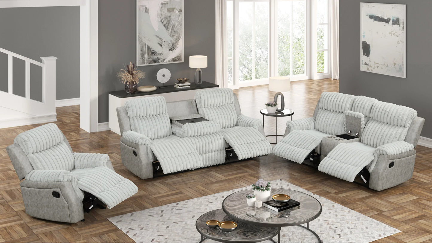 S4230 Willow Grey Reclining Sofa Set