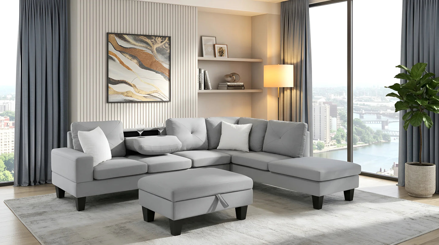 S555 Star Lt Grey Sectional