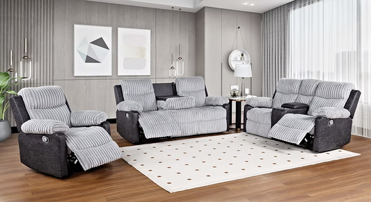 3pcs or 2 pcs S6050 Lexy Grey Reclining Sofa Set