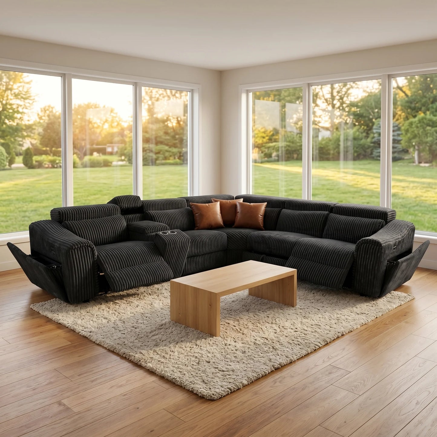 S7033 Yash (Black) Sectional