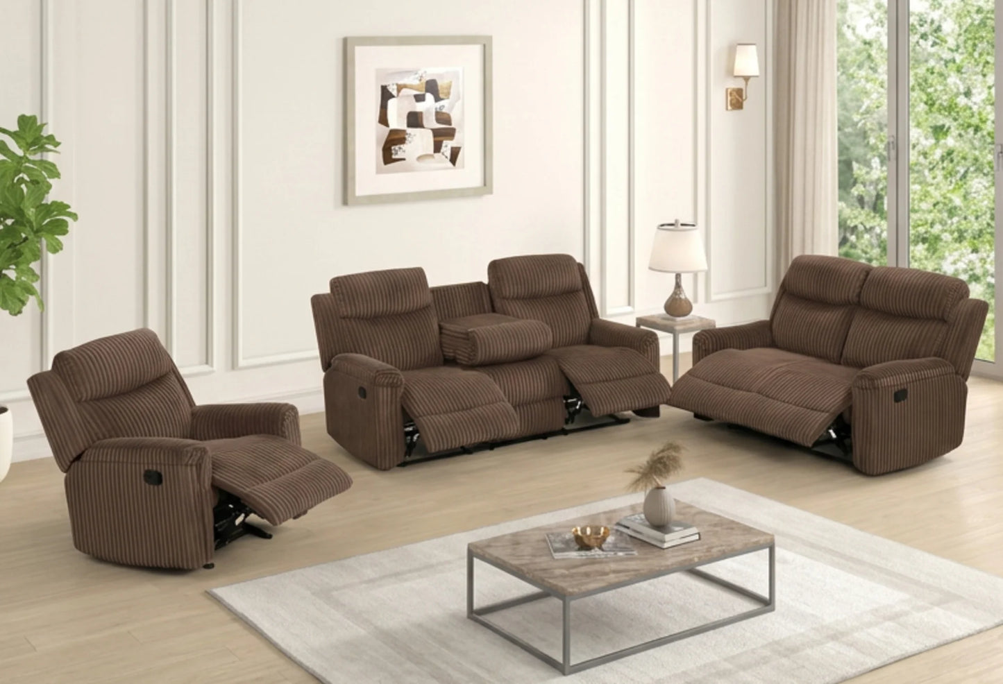 S8585 Grace Brown Reclining Sofa & Loveseat