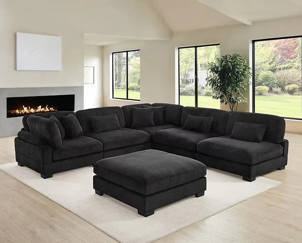 S862 Supreme Black 6pcs Oversized Sectional