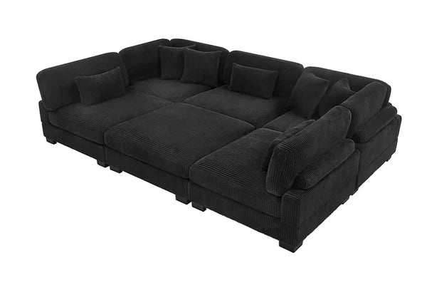 S862 Supreme Black 6pcs Oversized Sectional