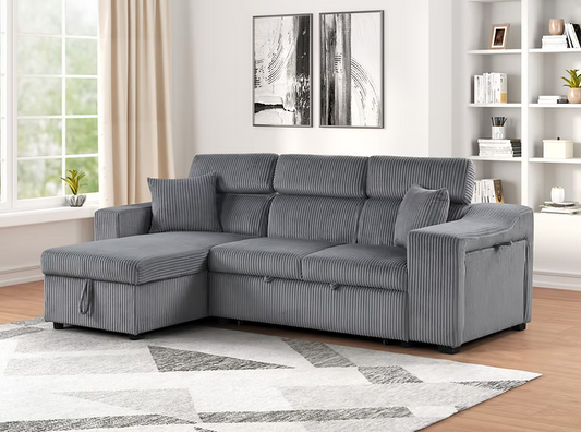 S8978 Bonaterra II  Corduroy Grey Sectional