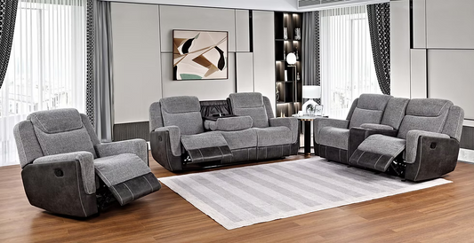 3pcs or 2pcs S9871 Nisa Grey Reclining Sofa Set
