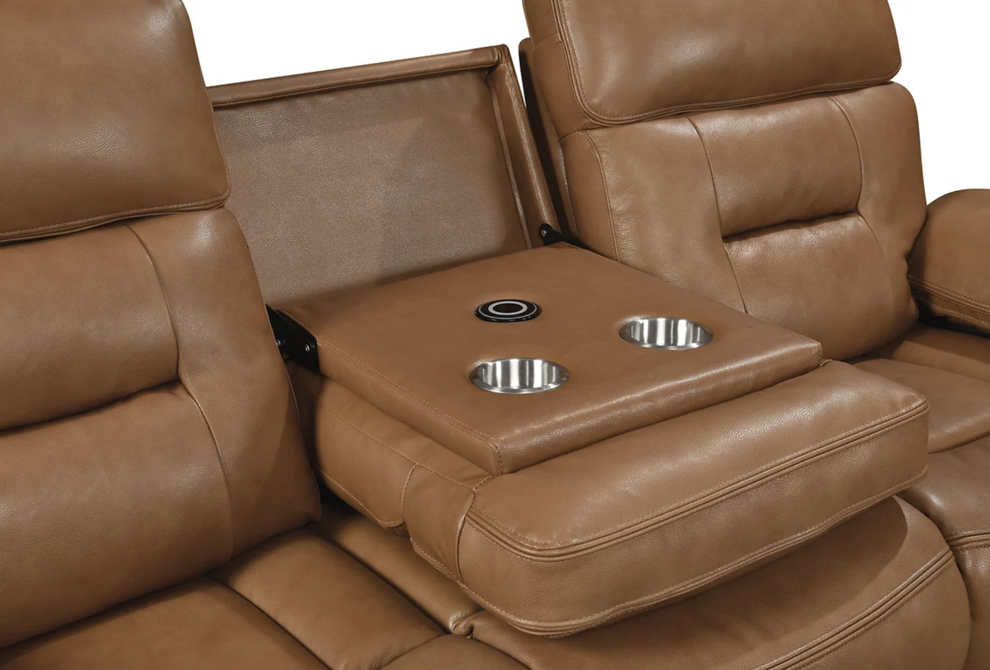 3pcs Dallas Camel Leather Reclining Sofa Set