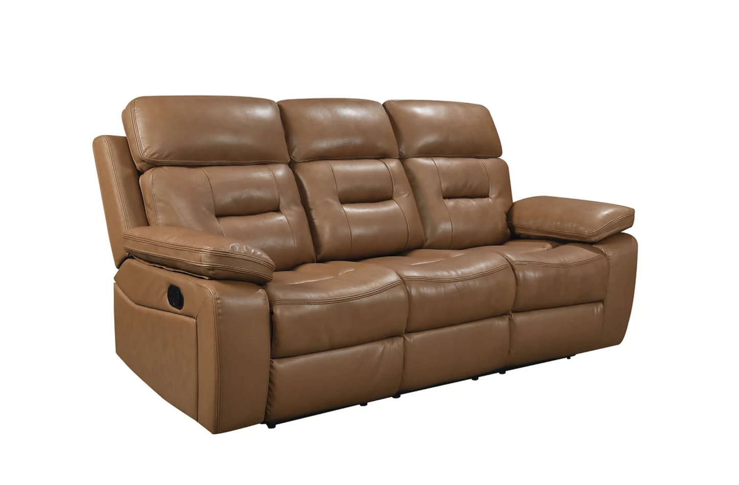 3pcs Dallas Camel Leather Reclining Sofa Set