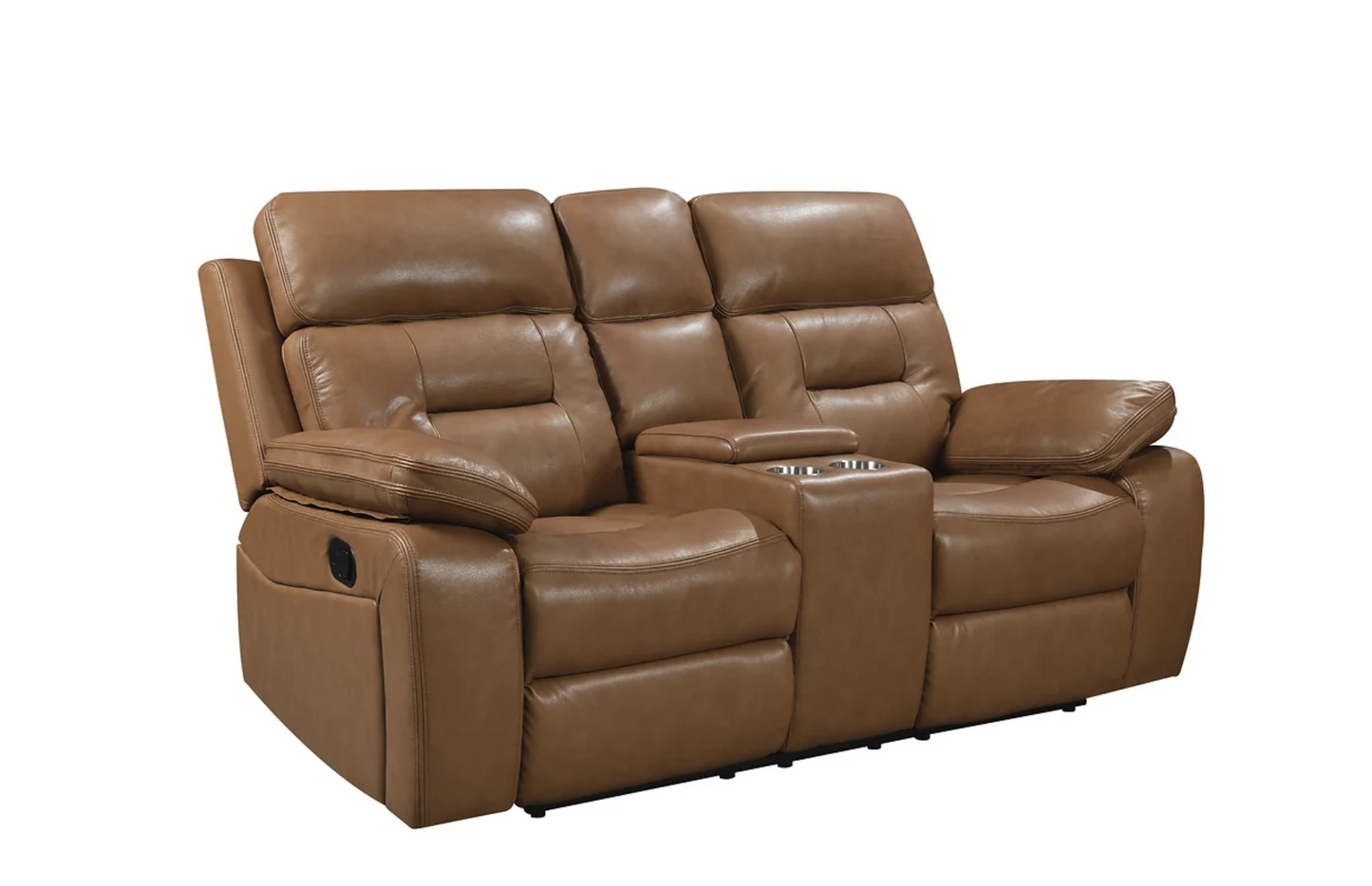 3pcs Dallas Camel Leather Reclining Sofa Set