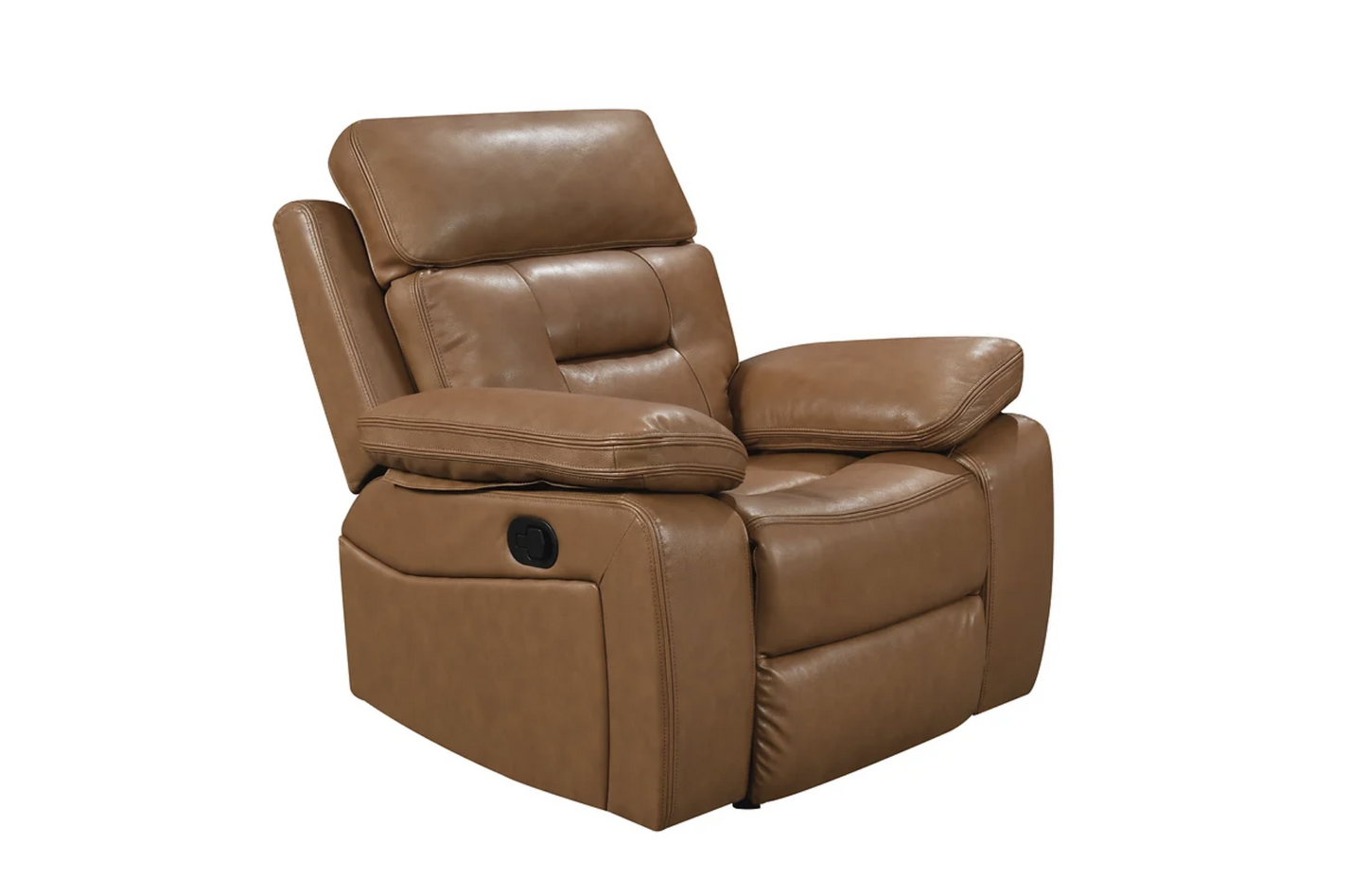 3pcs Dallas Camel Leather Reclining Sofa Set