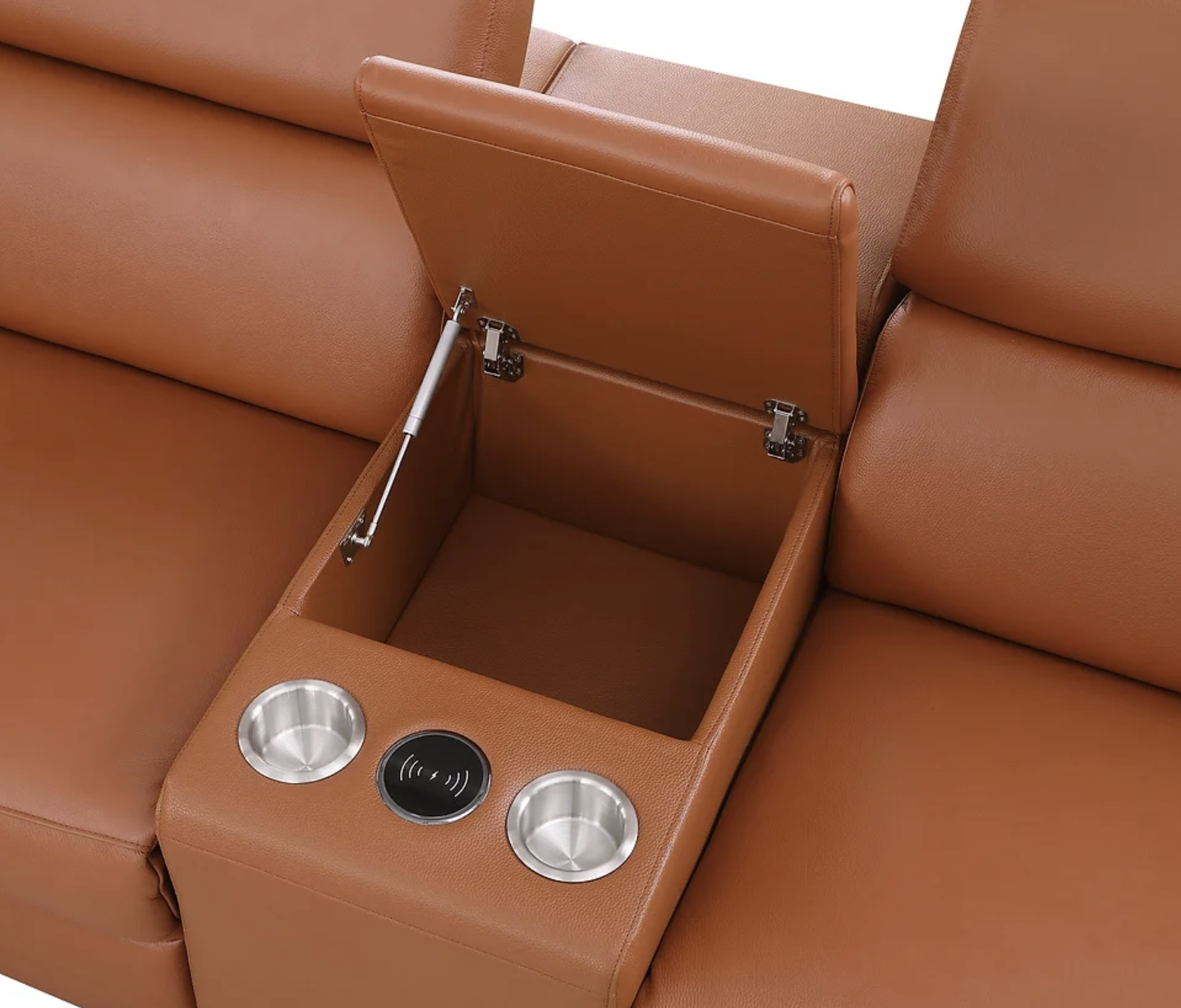 7pcs MI-631 Picasso Camel Leather Power Sectional