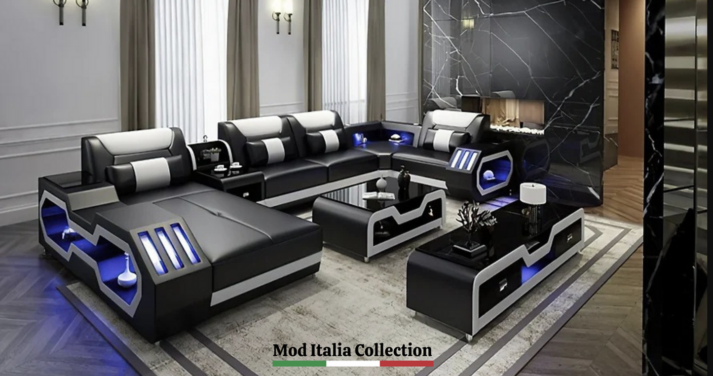 MI-9916 Matrix Two-Tone Oversized Sectional w/ Coffee Table