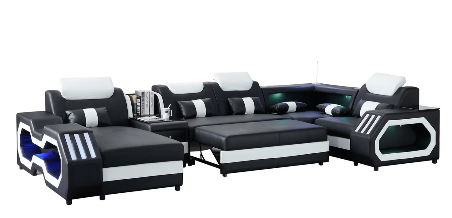 MI-9916 Matrix Two-Tone Oversized Sectional w/ Coffee Table