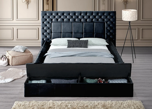 Emerald Black Storage Bed Frame