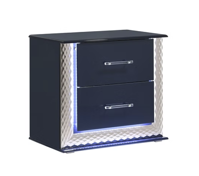 4pcs or 5pcs B80 Aya Dark Blue Highgloss LED Bedroom Set