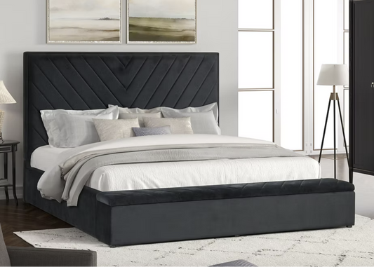 B8012 Mio Black Velvet Storage Bed Frame