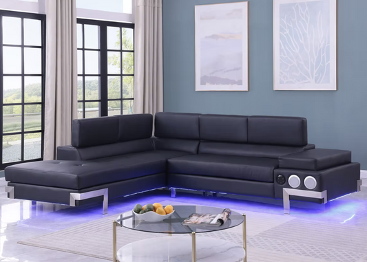 S1047 Magic Black LED & Speaker Sectional