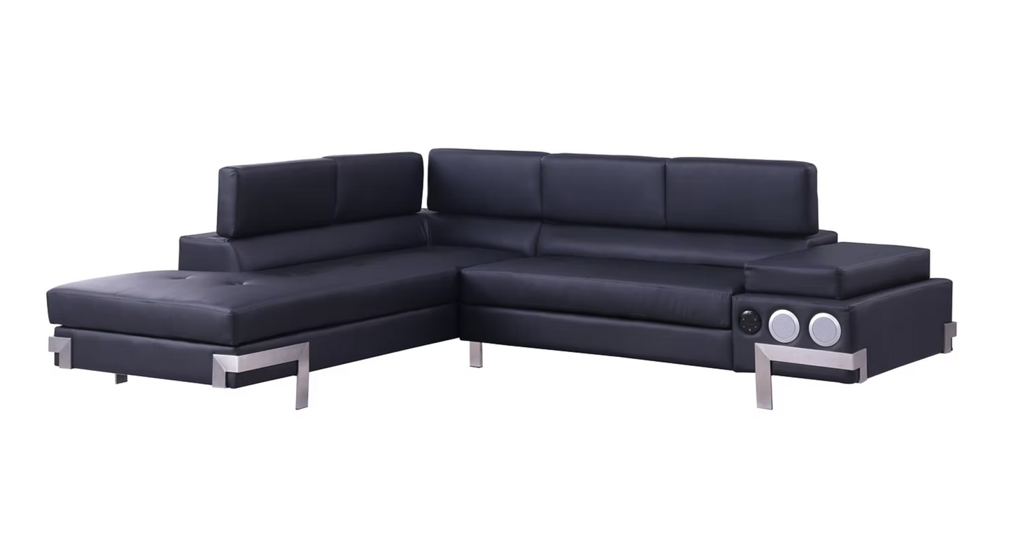 S1047 Magic Black LED & Speaker Sectional
