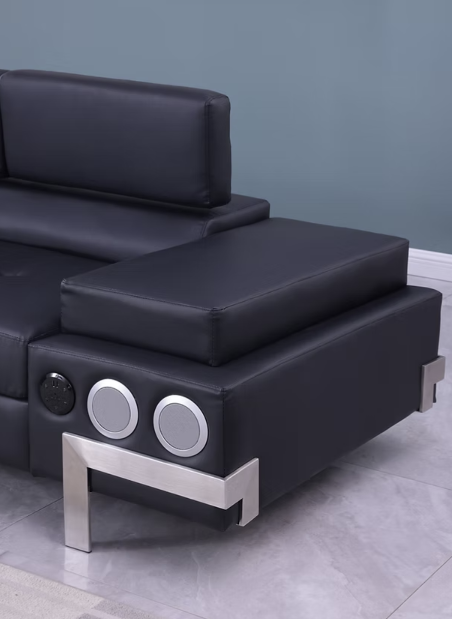 S1047 Magic Black LED & Speaker Sectional